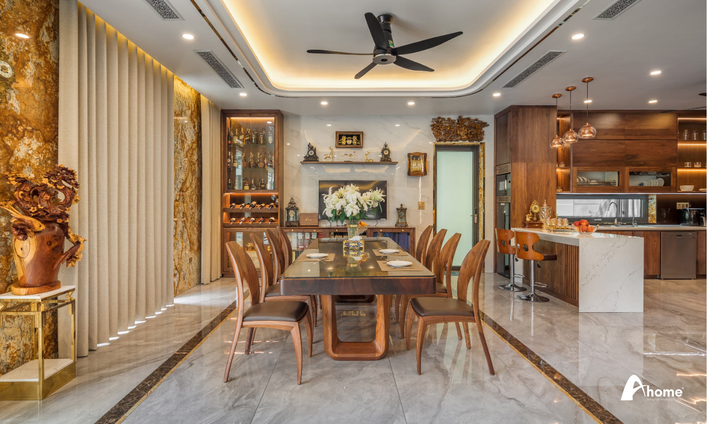 Bàn ăn chữ nhật 8 ghế