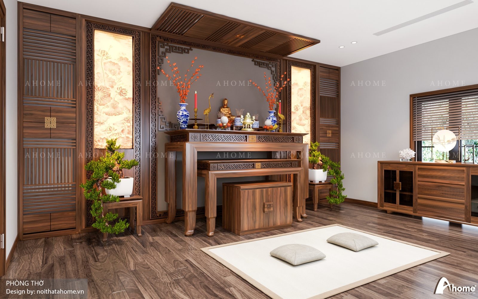 Bàn thờ gỗ óc chó