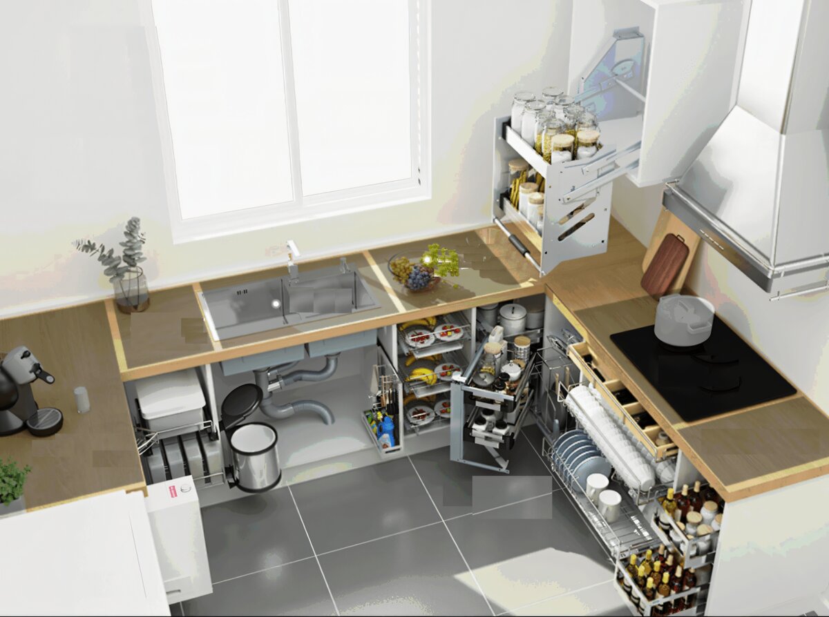 cách sắp xếp phòng bếp gọn gàng