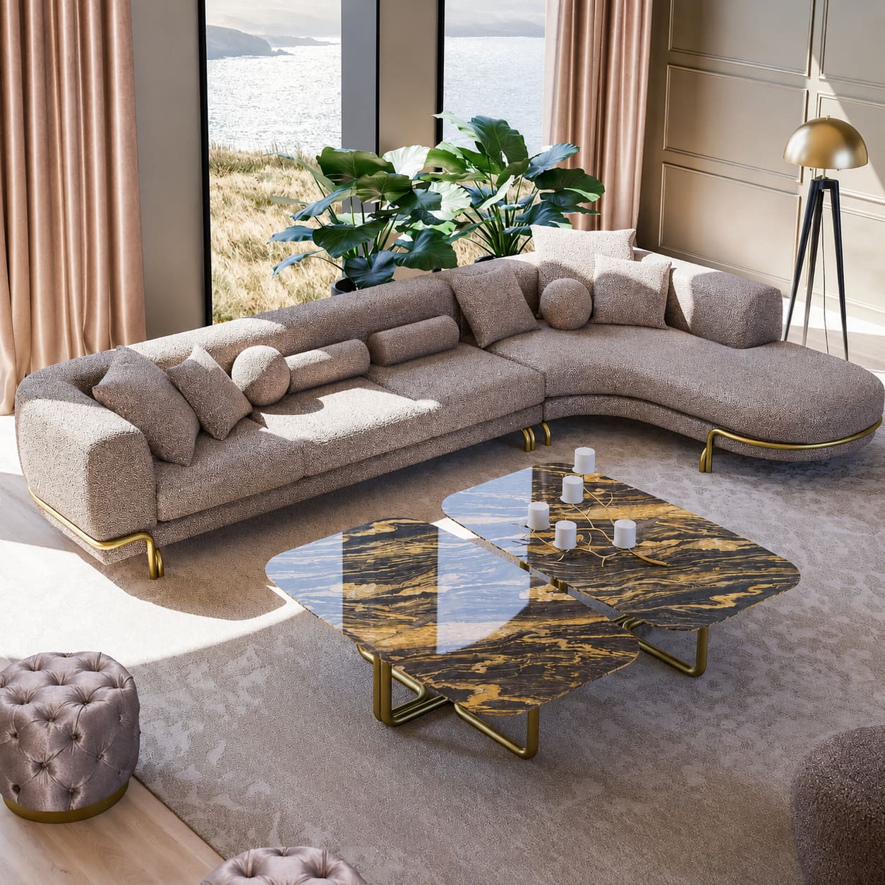 kích thước sofa chữ l