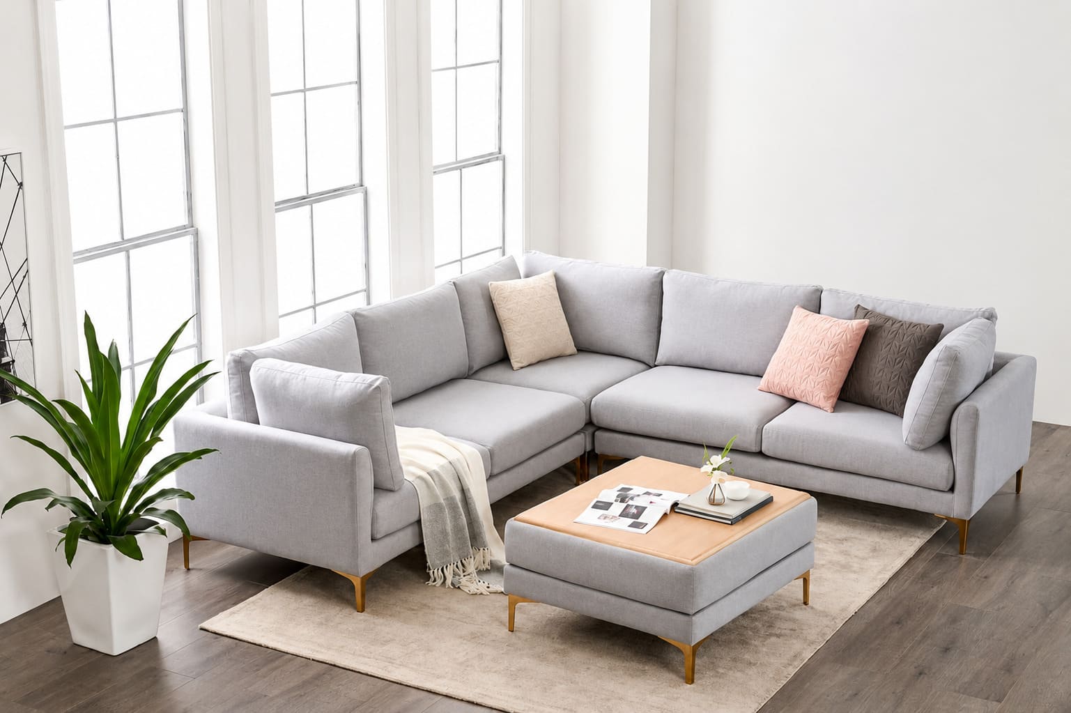 kích thước sofa chữ l