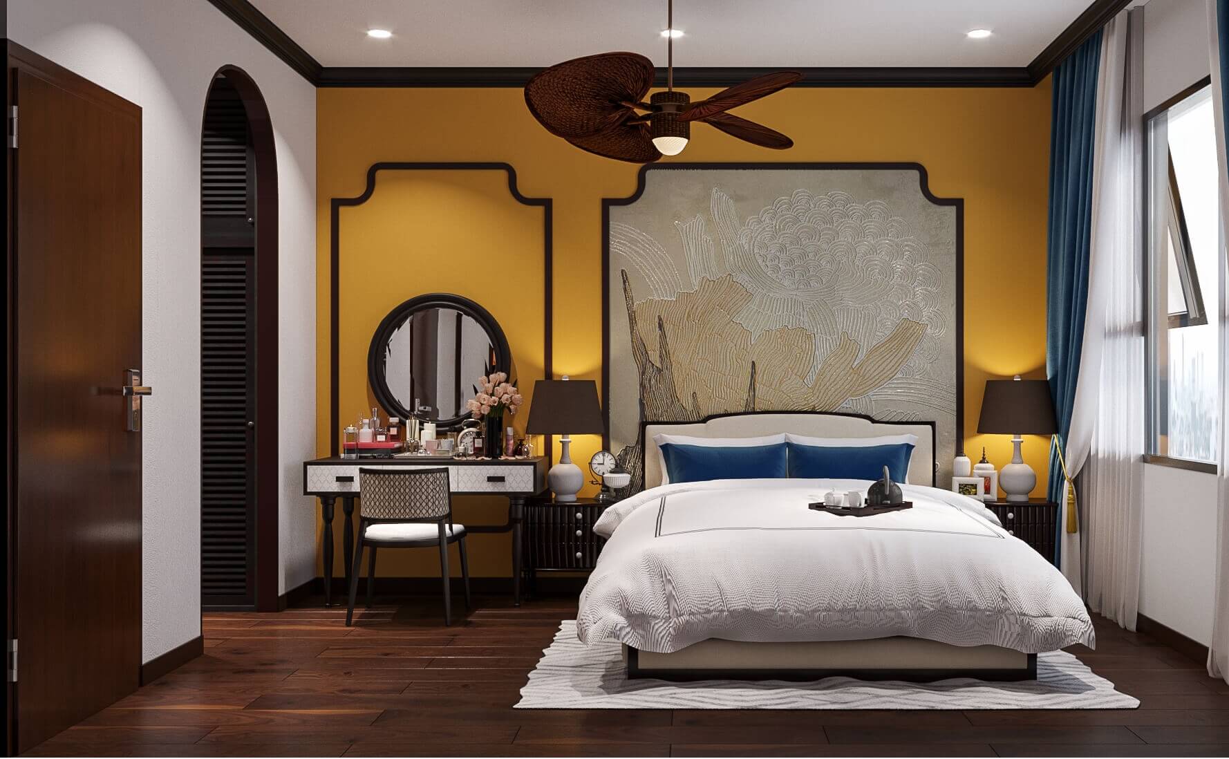 Mẫu phòng ngủ phong cách Indochine (Nguồn sưu tầm)