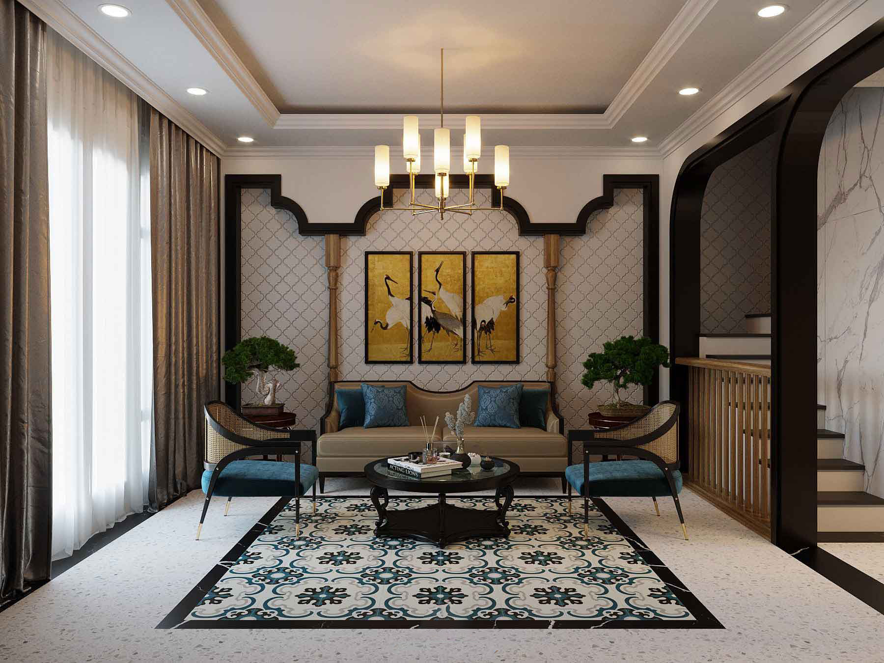 Phong cách Indochine thường sử dụng gam màu trung tính (Nguồn sưu tầm)