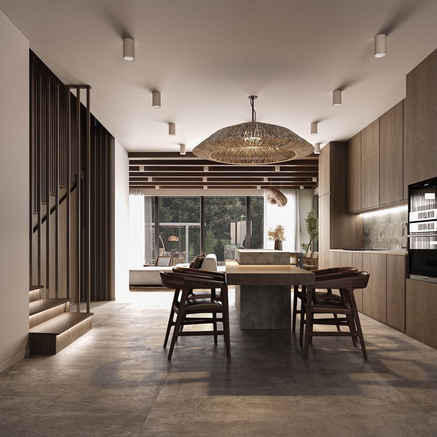 Phòng bếp phong cách Rustic được thiết kế đơn giản, đầy đủ tiện nghi (Ảnh sưu tầm)