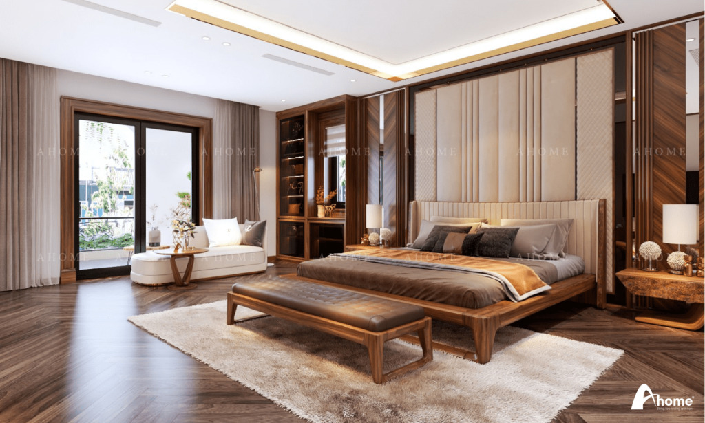 Thiết kế phòng ngủ nữ với vật liệu gỗ tự nhiên cao cấp tại Ahome