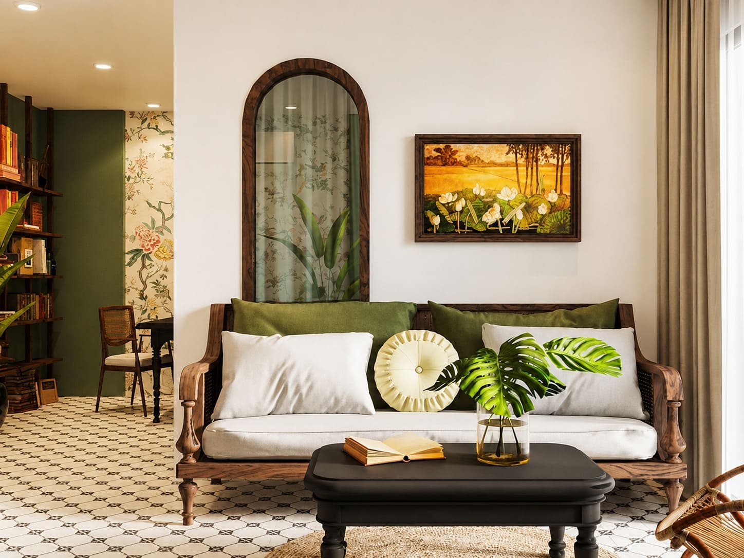 sofa văng gỗ