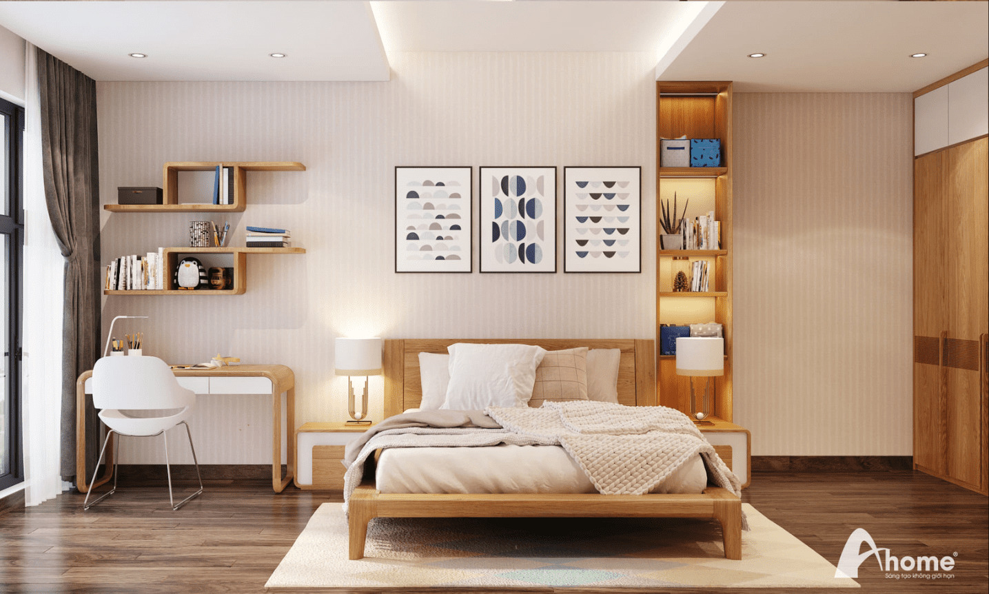 thiết kế nội thất 2 phòng ngủ