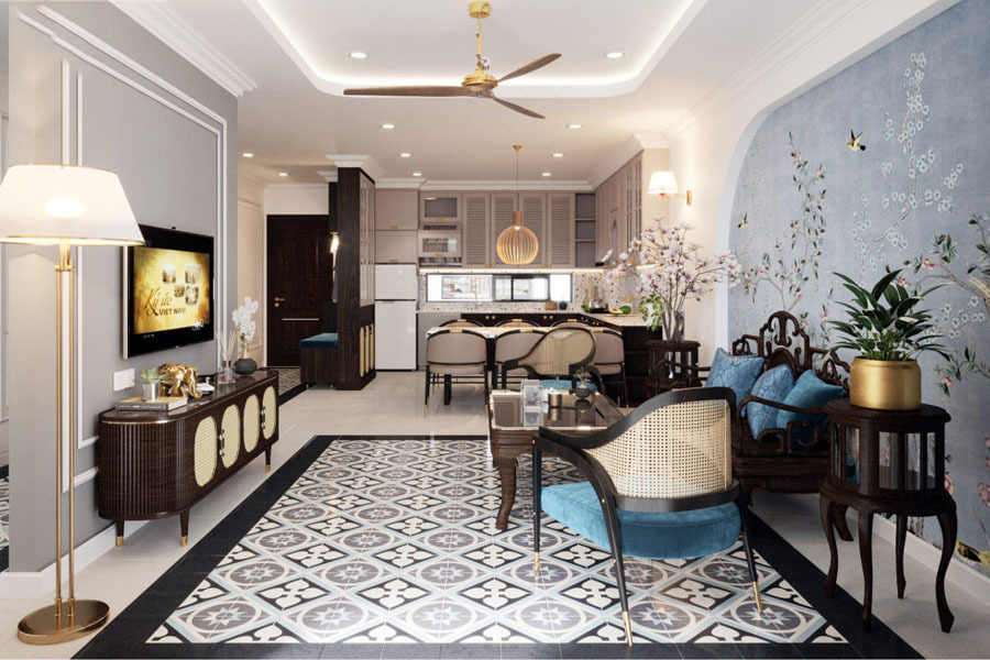 thiết kế nội thất căn hộ 2 phòng ngủ