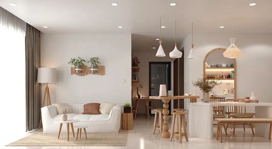 thiết kế nội thất căn hộ 2 phòng ngủ