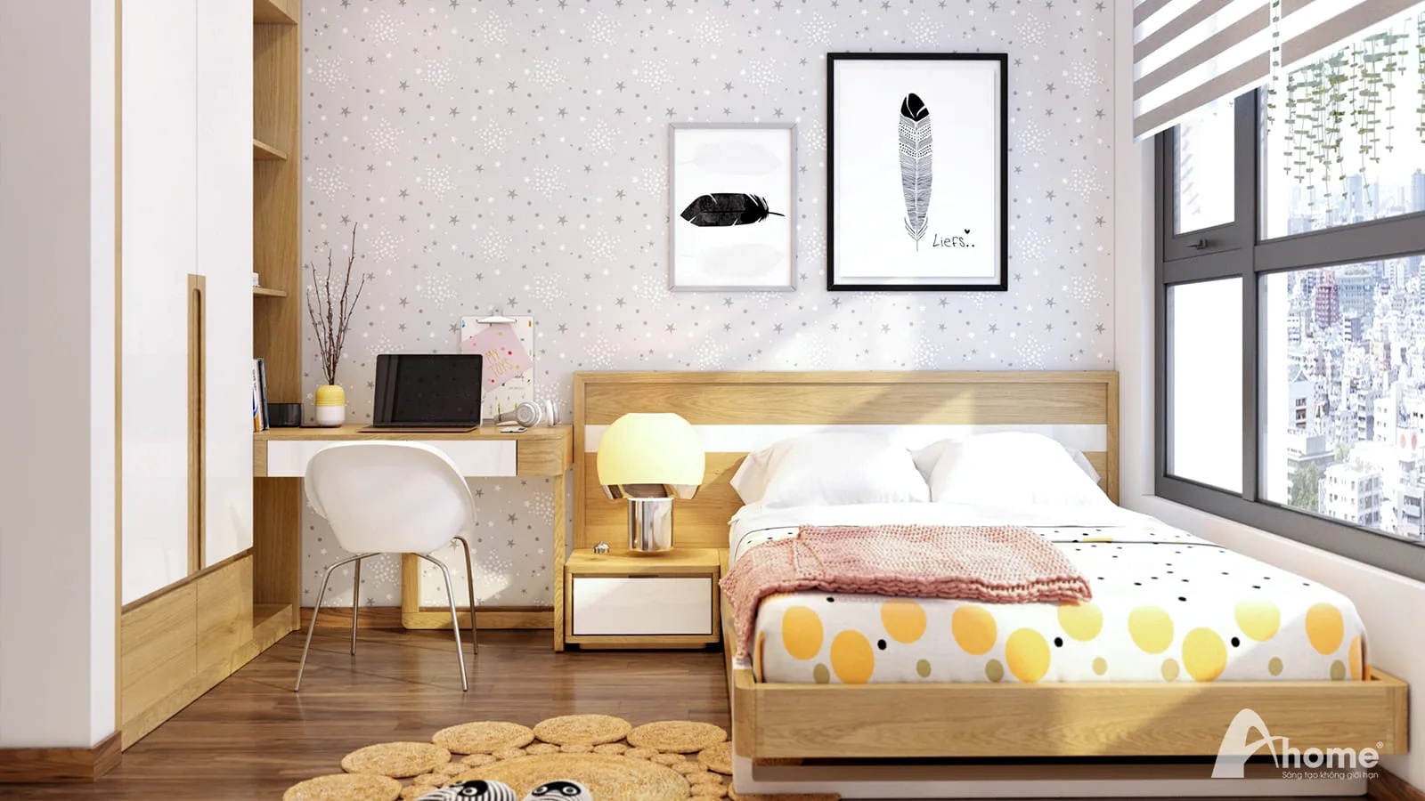 Thiết kế chung cư 55m2 2 phòng ngủ