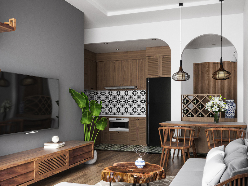 thiết kế nội thất chung cư 56m2