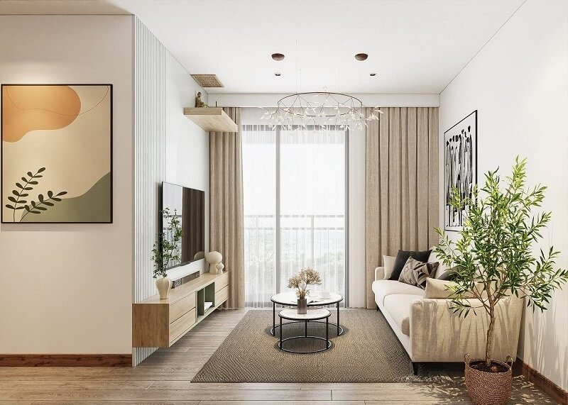 Mẫu thiết kế nội thất chung cư 70m2 cao cấp, hiện đại