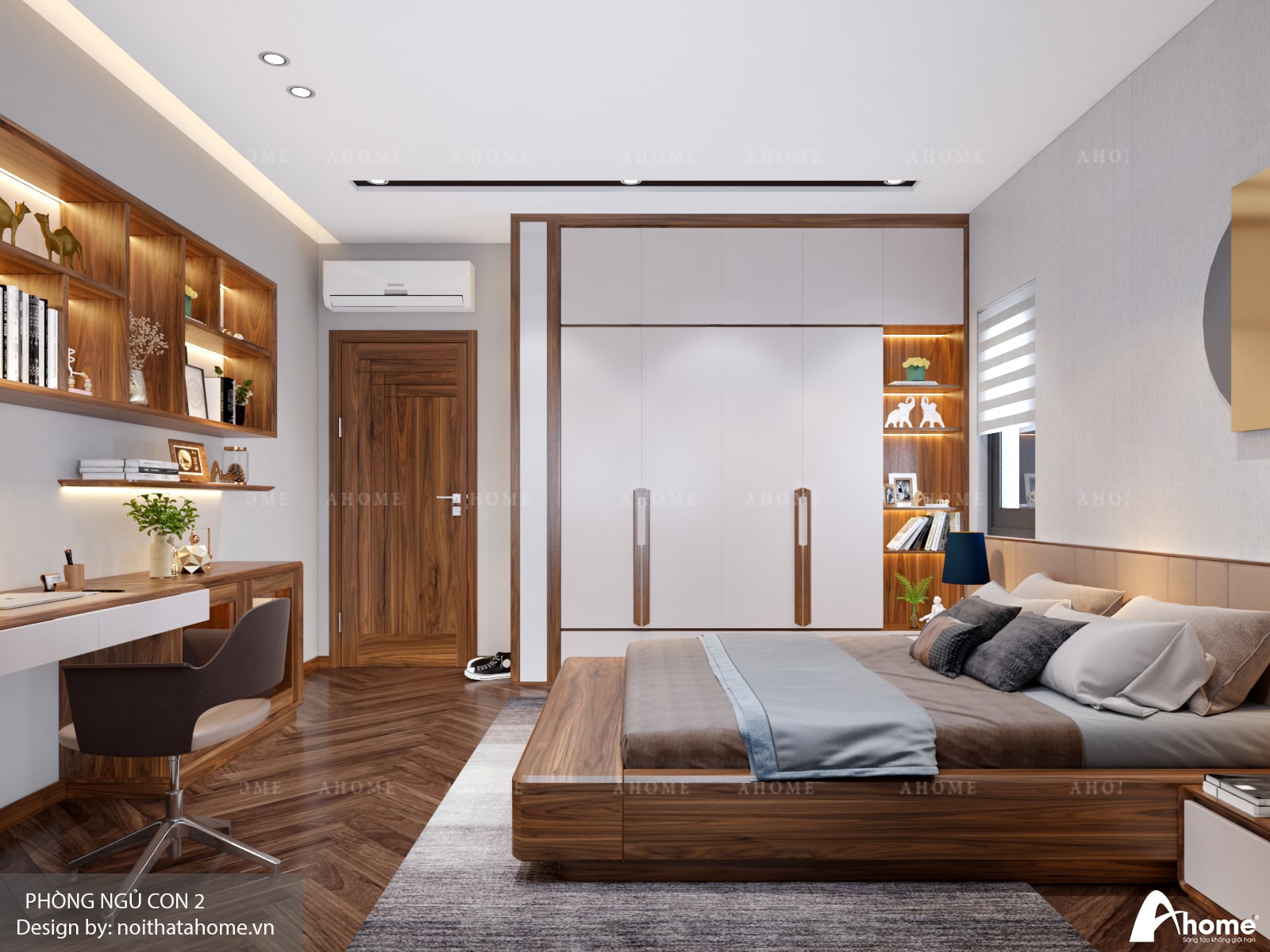 Sắp xếp nội thất khoa học, tạo không gian rộng rãi cho phòng ngủ 12m2