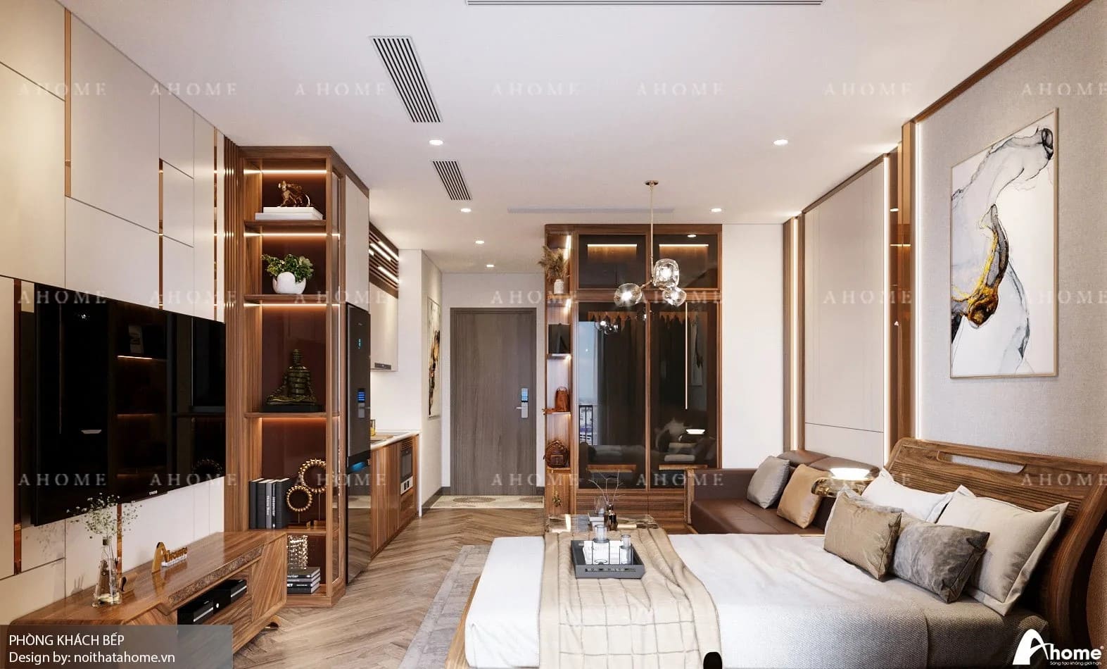 thiết kế nội thất 2 phòng ngủ