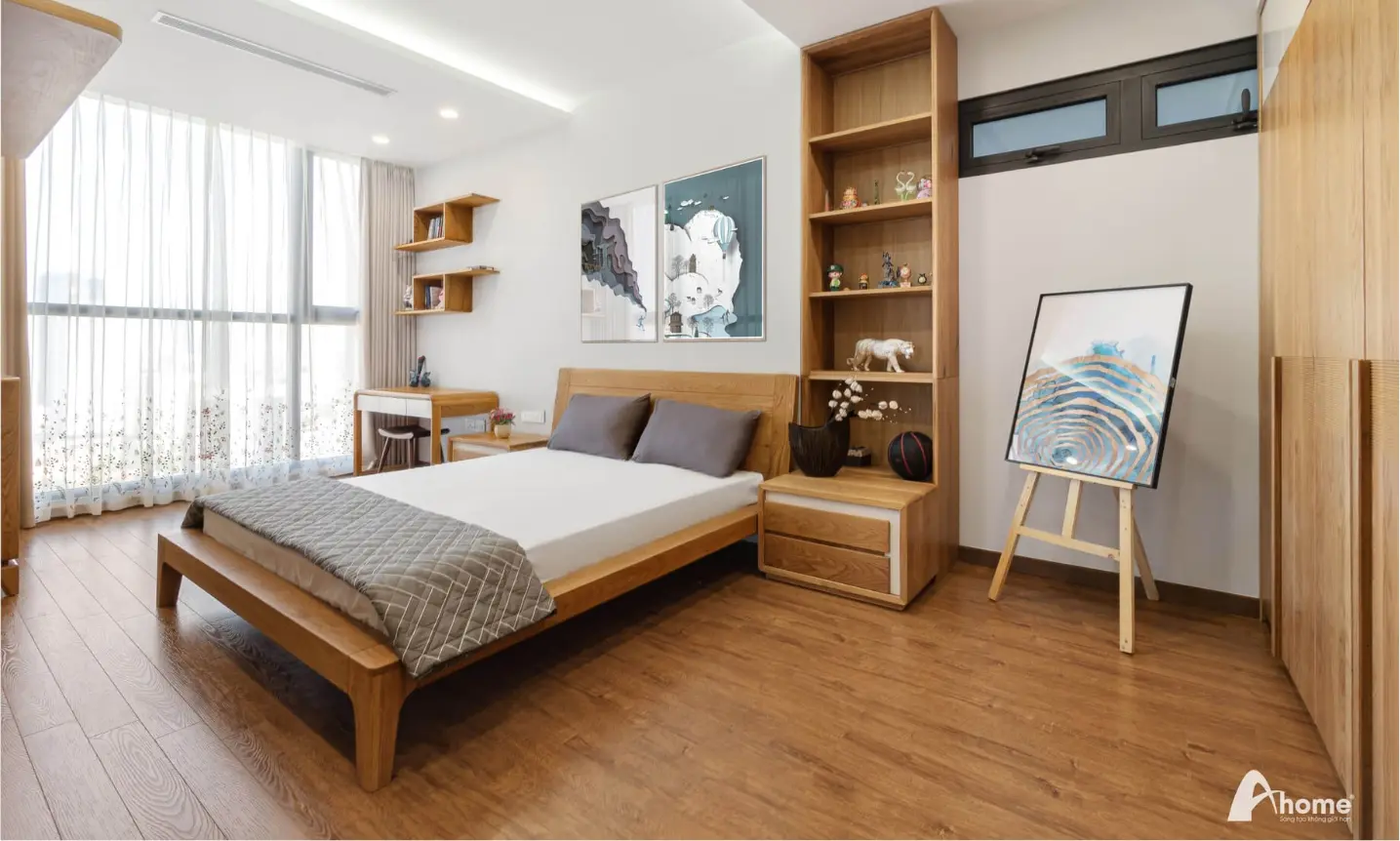 Phòng ngủ bố trí với ánh sáng vừa phải
