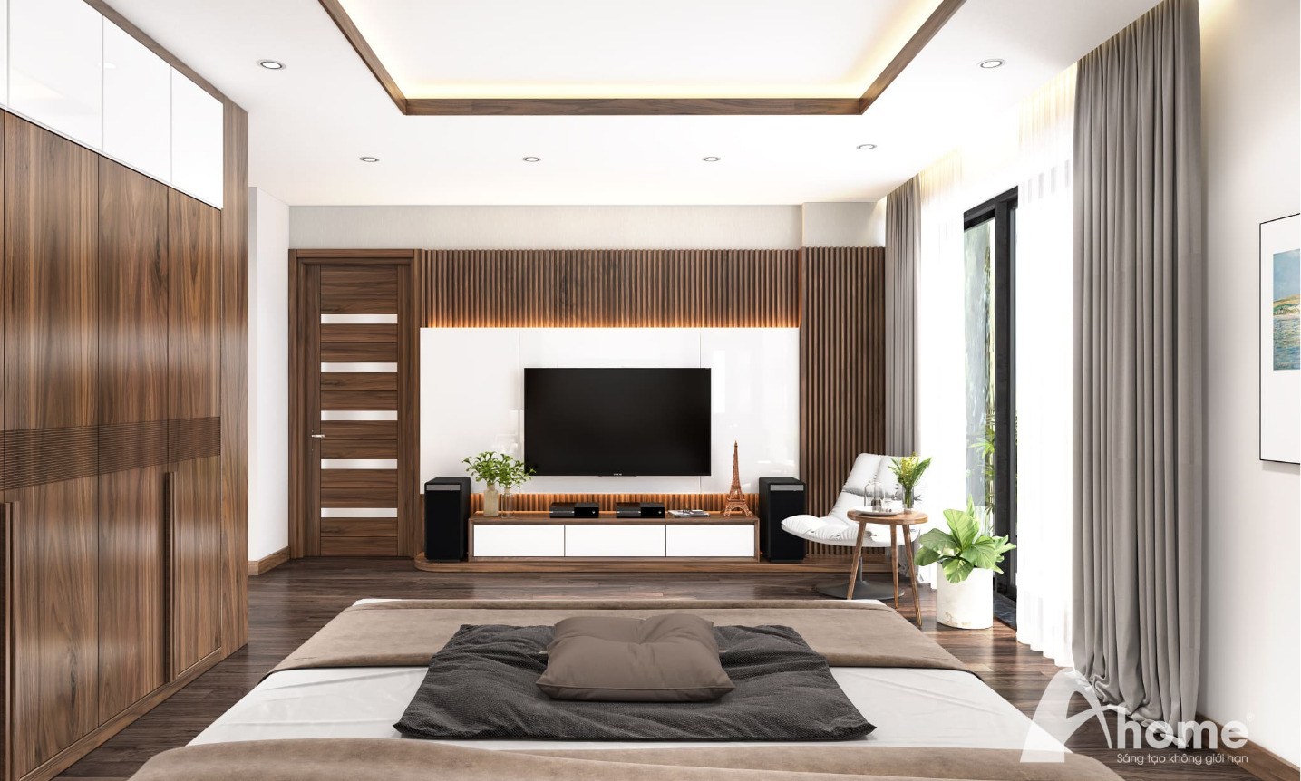 Thiết kế phòng ngủ mang phong cách đơn giản, nhẹ nhàng