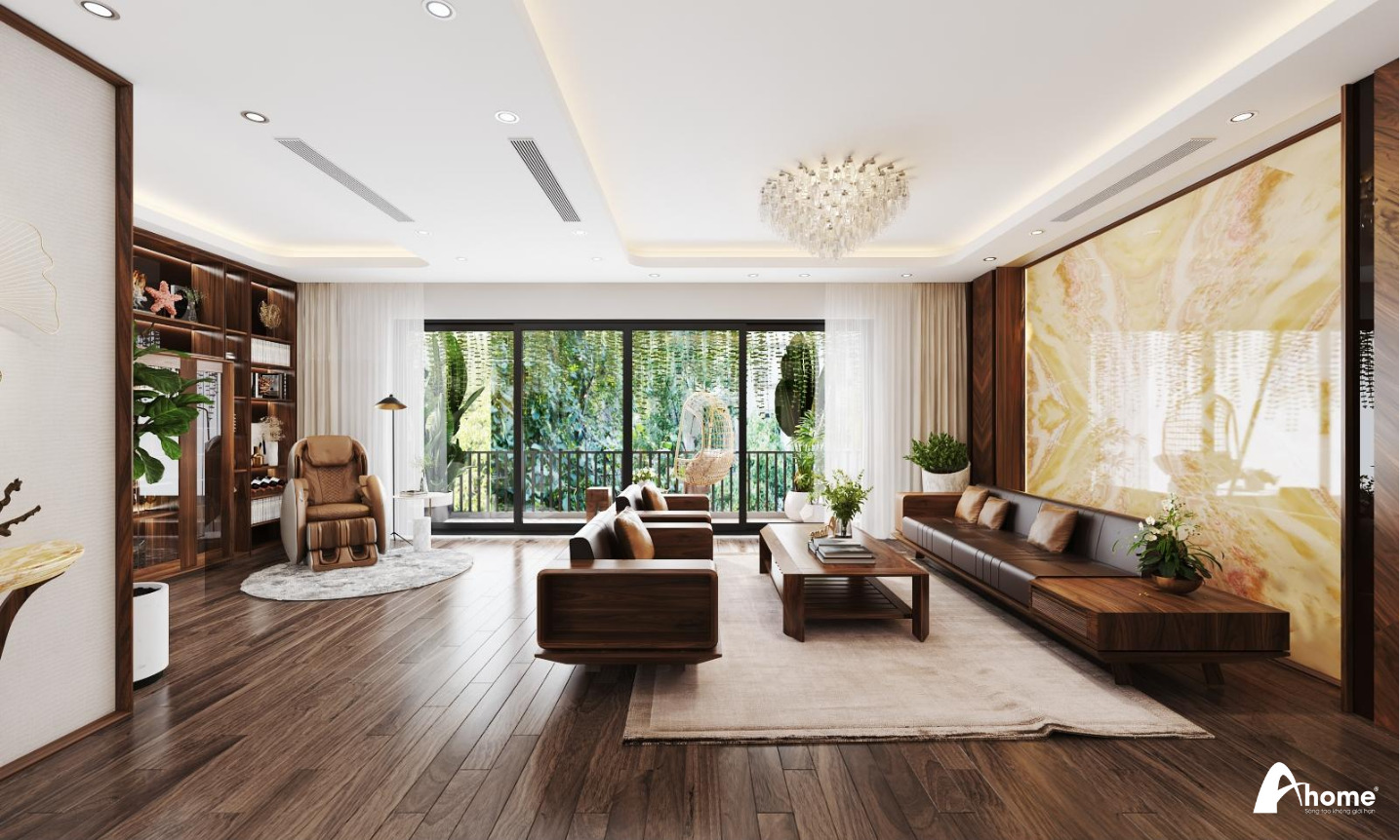 Phòng khách đẳng cấp tôn lên sự bề thế của gia chủ