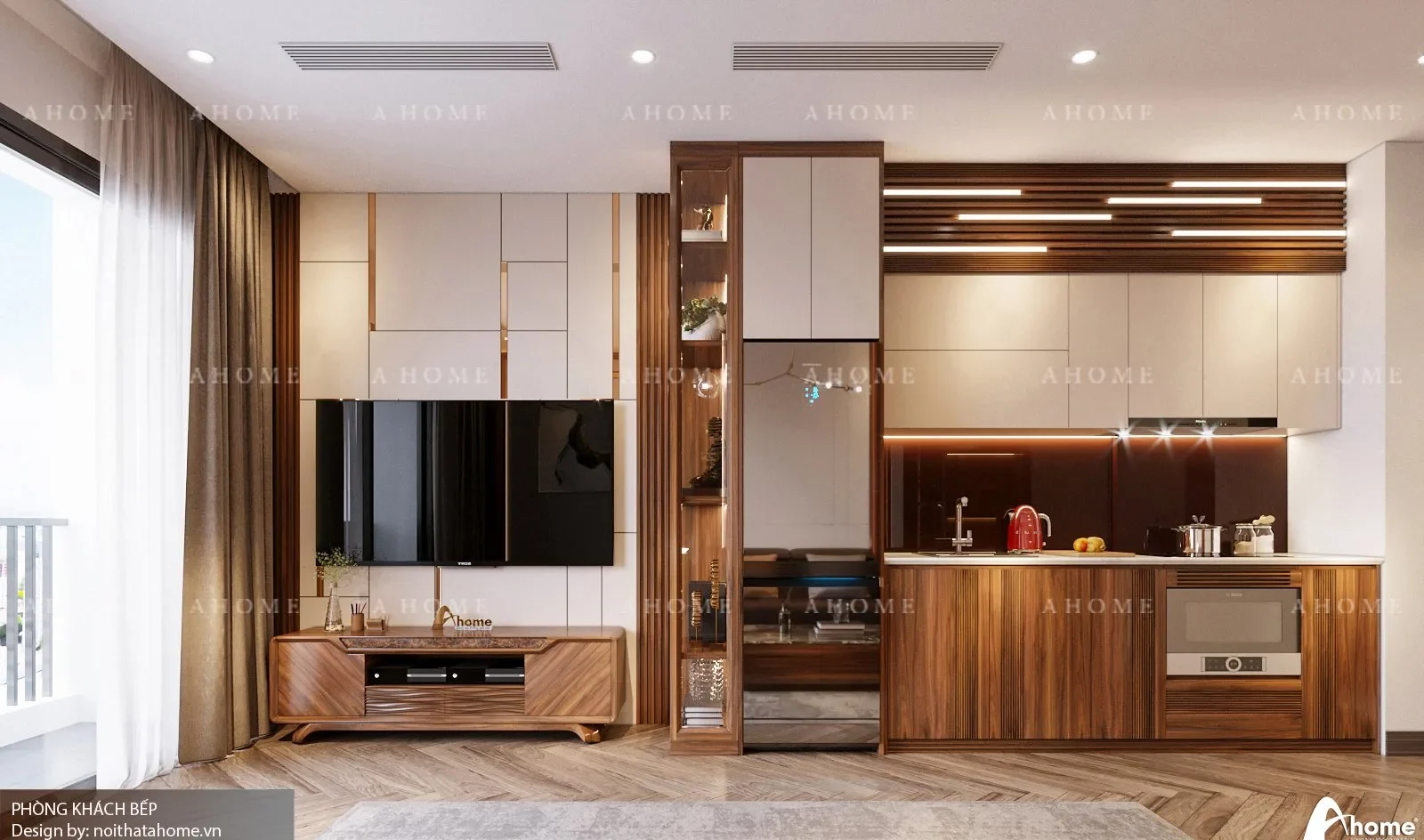 Tủ bếp được thiết kế với bố cục và kiểu dáng khoa học
