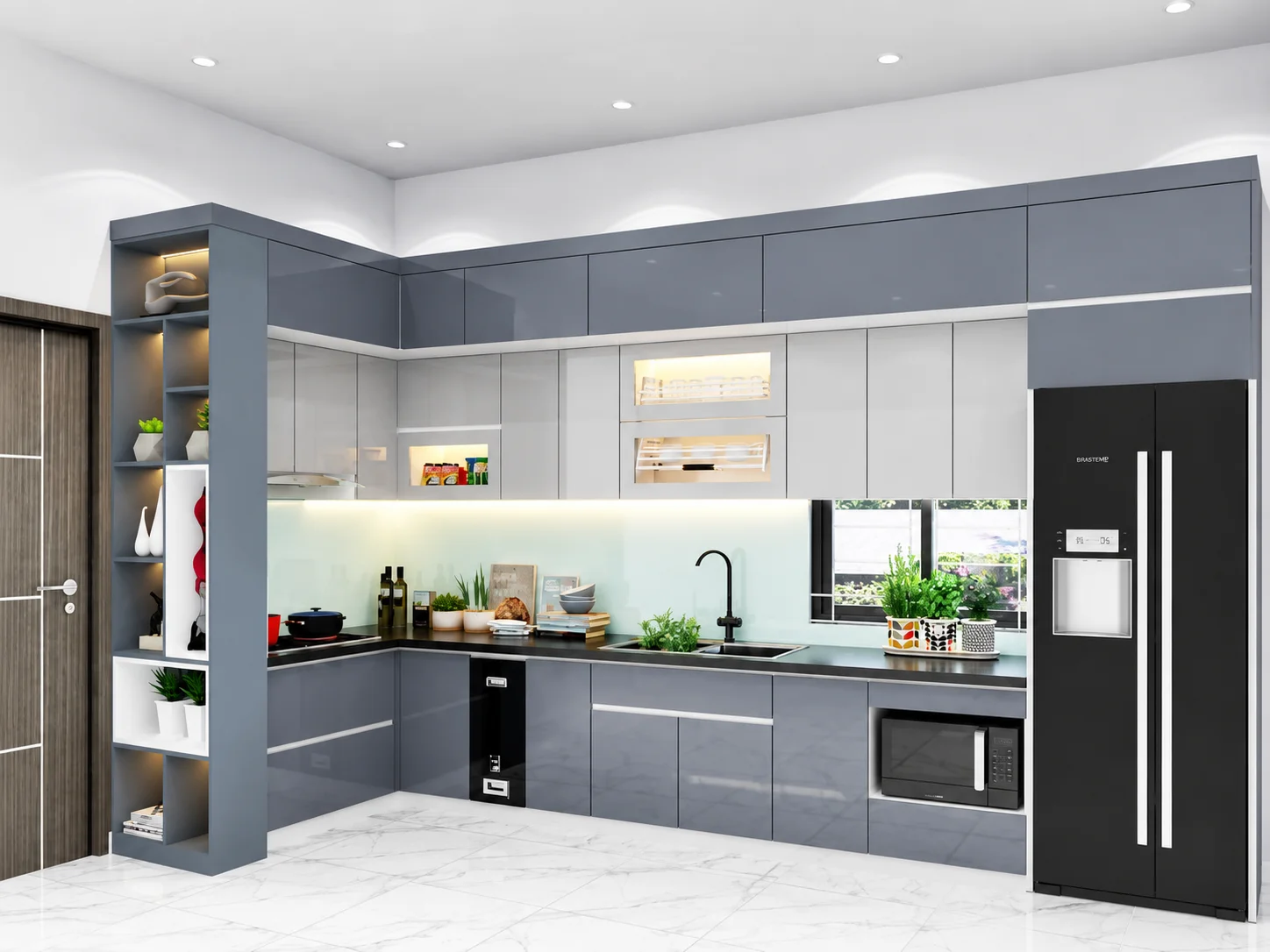 Tủ bếp làm từ nhựa (PVC/Picomat)