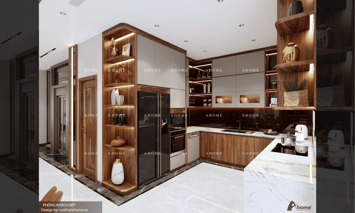 Tủ bếp chữ L mẫu 3