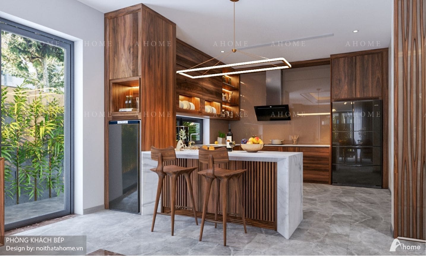 Tủ bếp chữ U mẫu 2