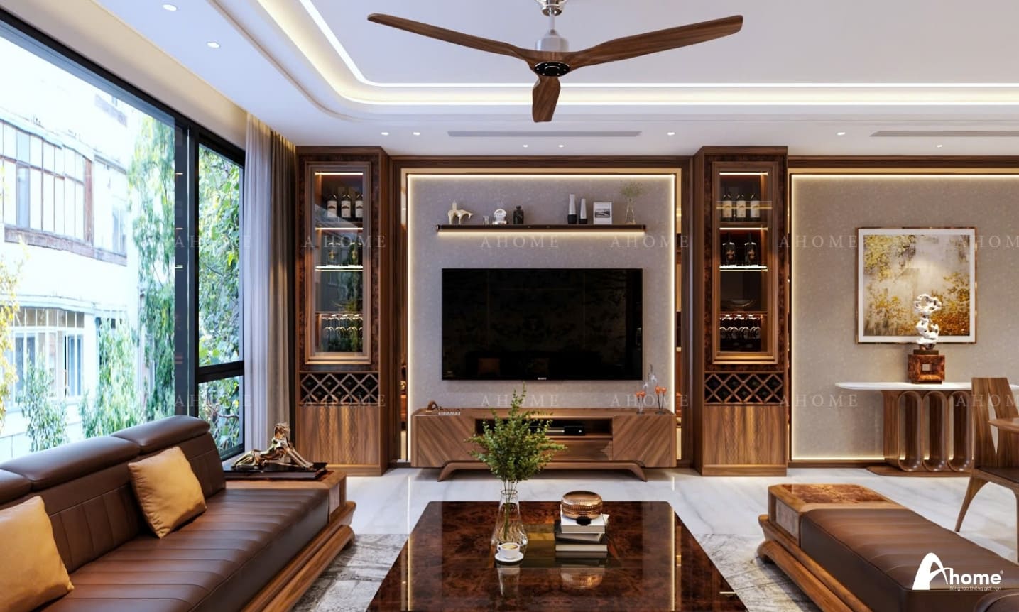 tủ rượu gỗ óc chó
